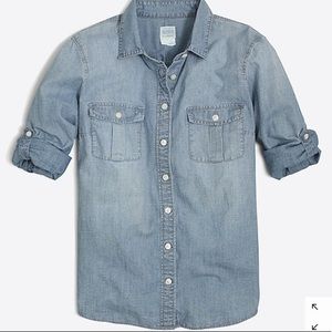 JCrew Chambray Button Down Shirt Sz L